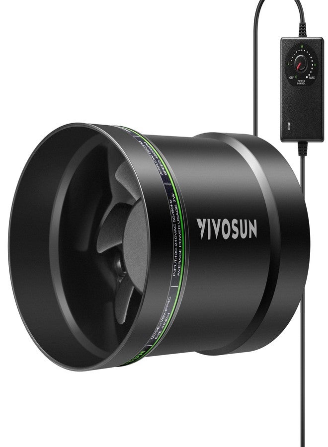 VIVOSUN 4” Inline Booster Duct Fan with Speed Regulator, 130 CFM Quiet Exhaust Fan for HVAC Ventilation in Grow Tents, Basements, Bathrooms, Kitchens, and Attics - Image 1